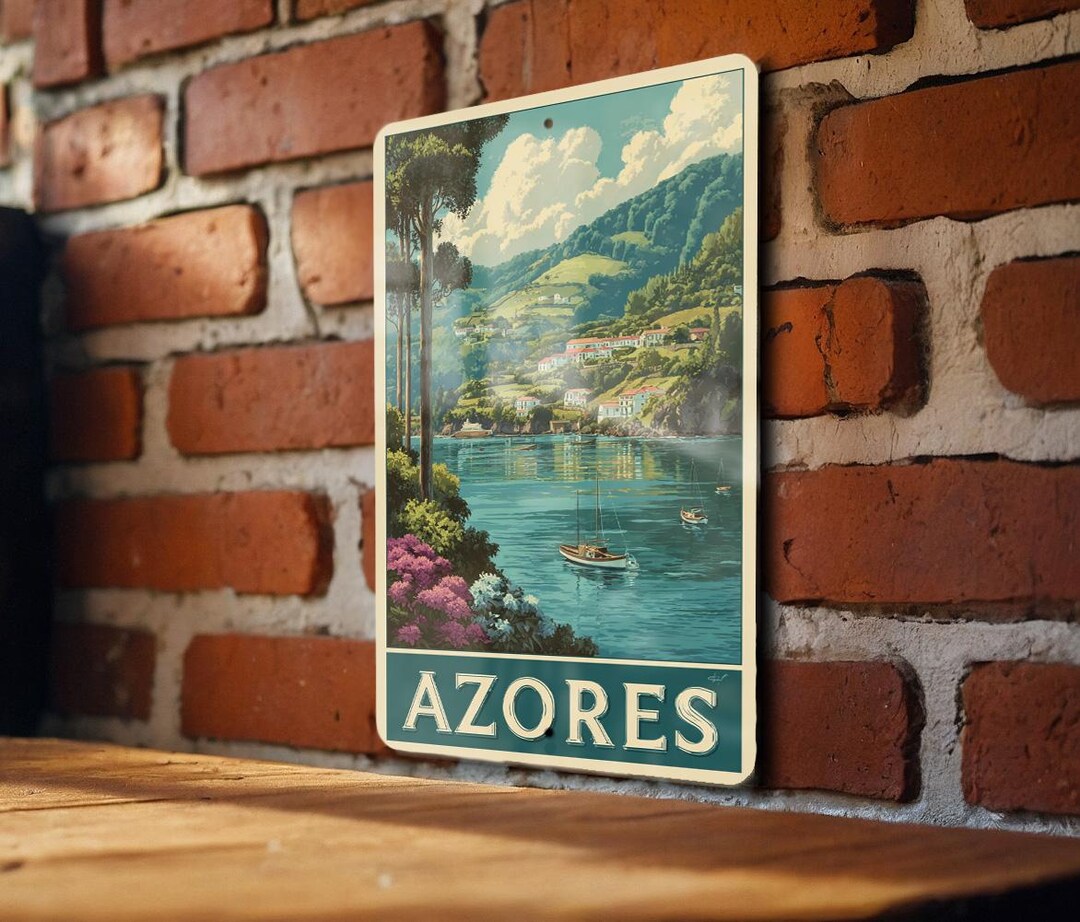Retro Azores Travel Poster Metal Sign – Vintage Tin Wall Art for Home ...