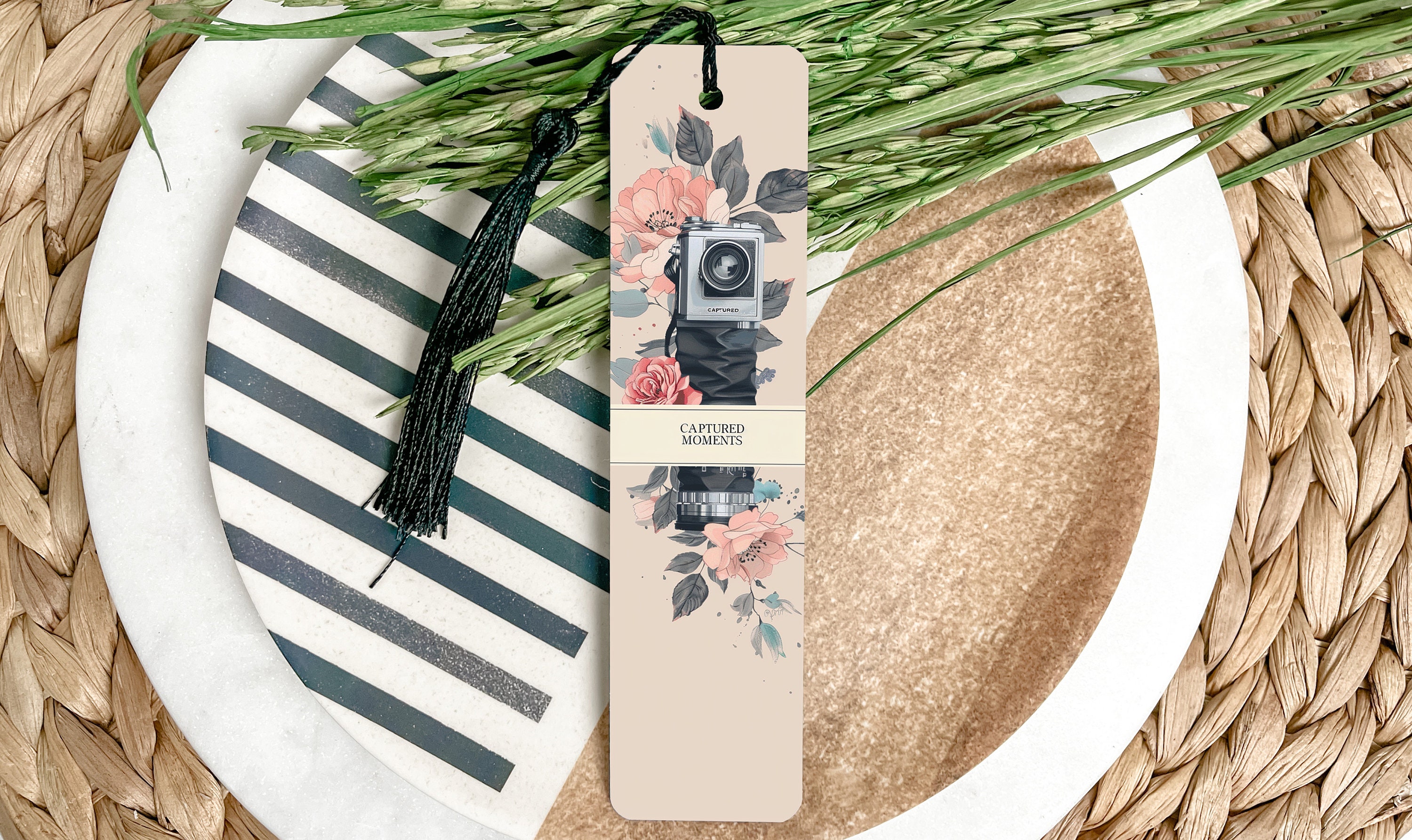 Vintage Camera Bookmark, Captured Moments, Floral Design, Metal ...