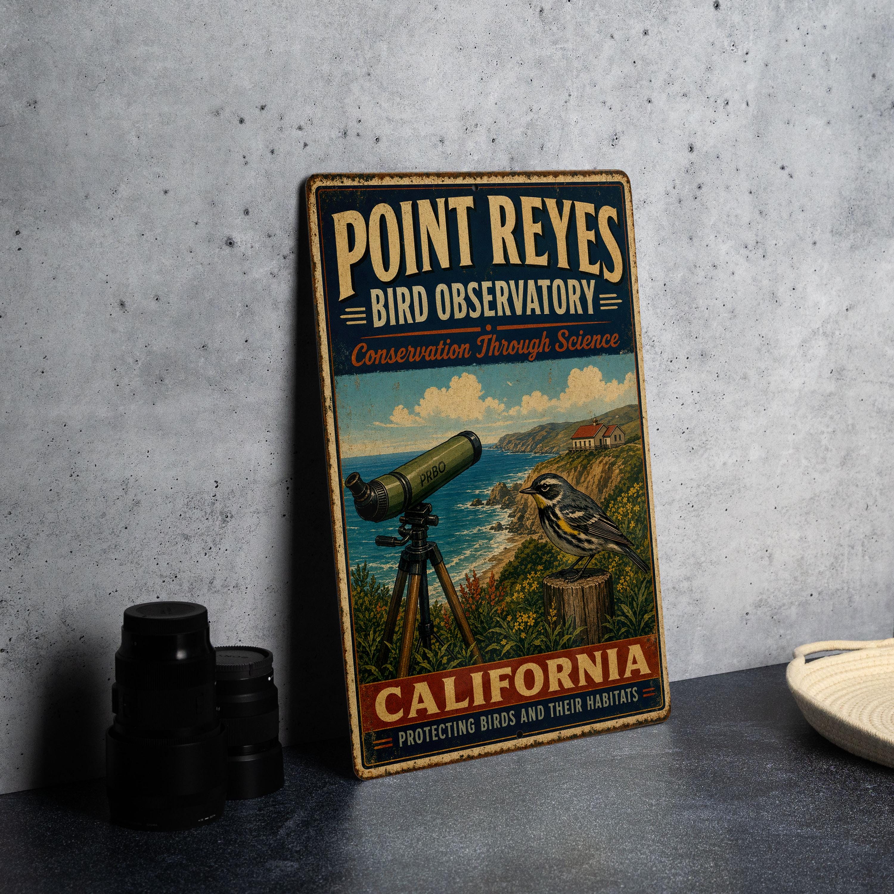 Point Reyes Observatory Point Reyes Bird Observatory California Vintage Metal Sign, Point Reyes ...