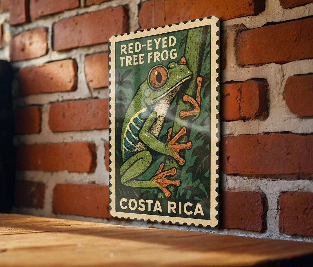 Tree Fog Sign Red-eyed Tree Frog Metal Sign – Vertical Wall Art, Tropical Jungle ...