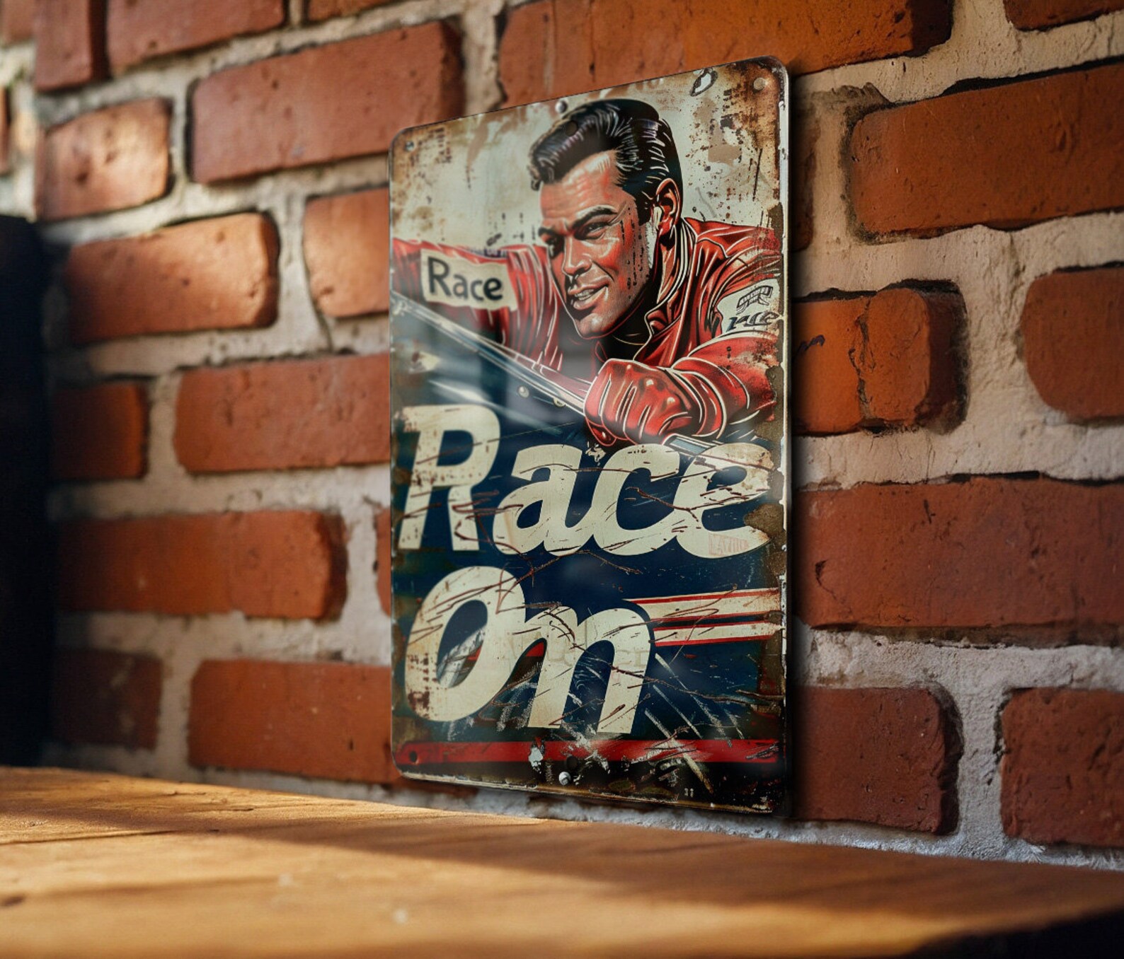 Retro Sign Racing Vintage Style Tin Sign, Auto Racing Decor, Race on Metal Sign, Racing ...