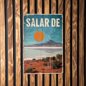 Retro Salar de Uyuni Travel Poster Tin Sign – Vintage Metal Wall Art for Home, Bar, or Office Décor