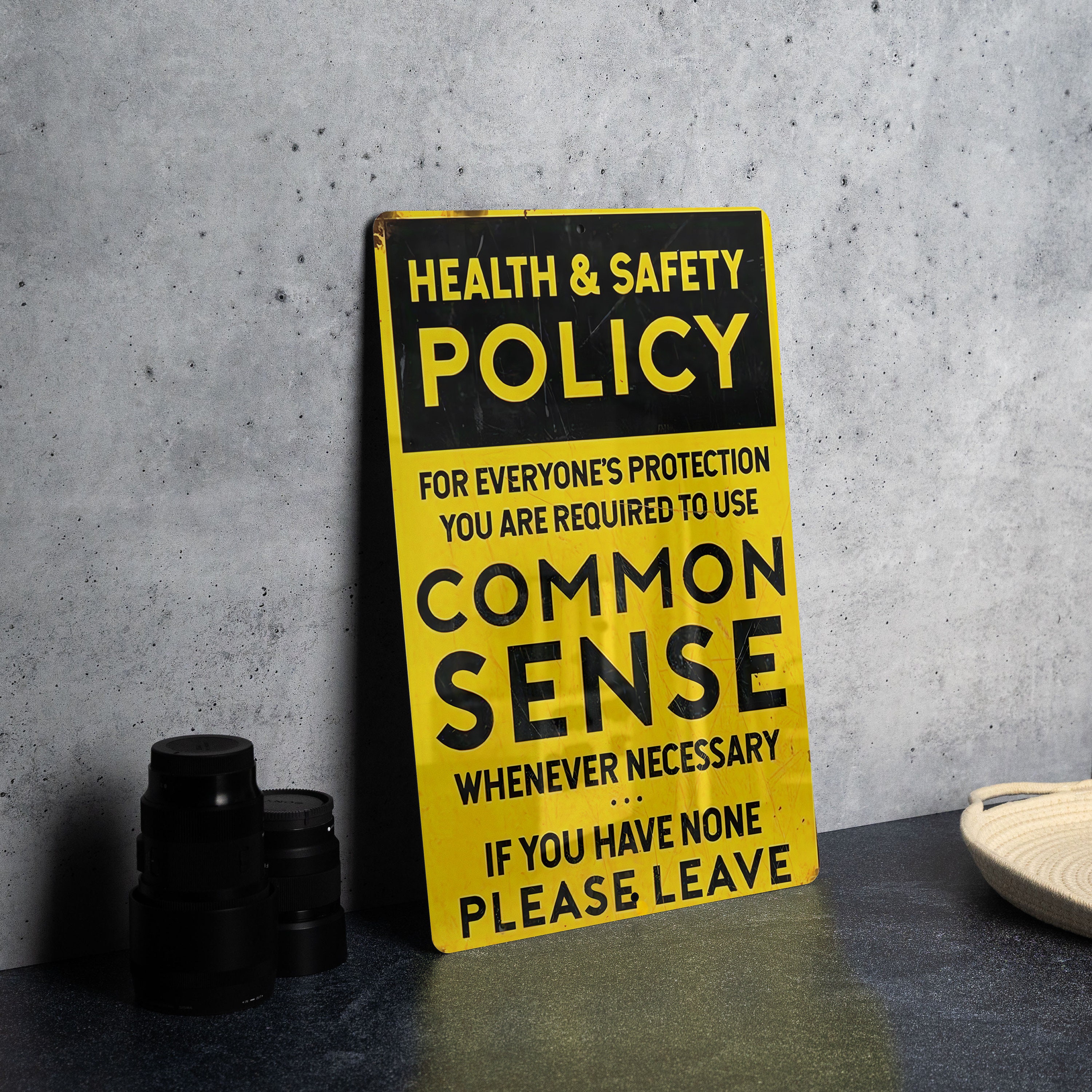 Health and Safety Policy Use Common Sense Metal Sign - Office Decor ...