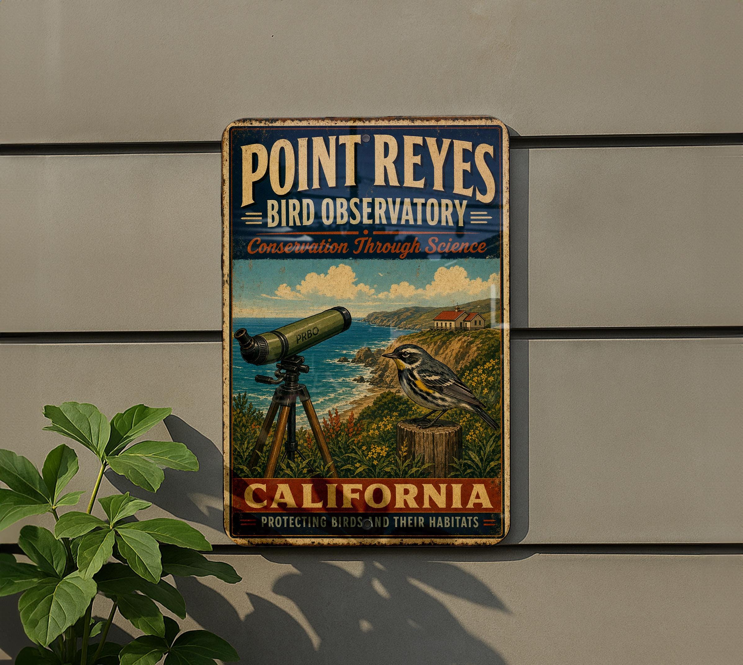 Point Reyes Bird Observatory California Vintage Metal Sign, Point Reyes ...