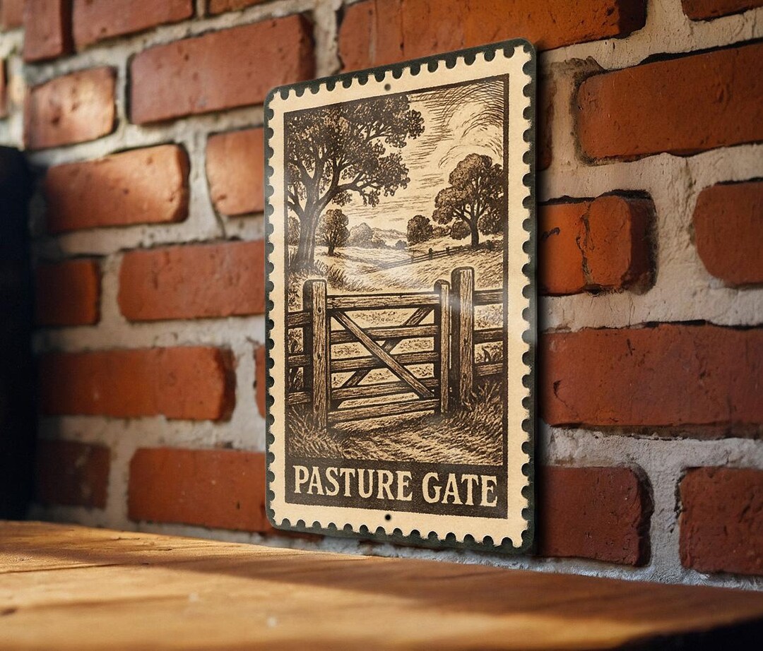 Rustic Gate Signs Rustic Pasture Gate Metal Sign – Farmhouse Stamp Style Wall Art ...