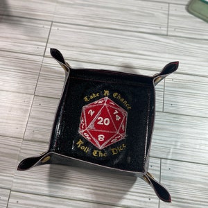 Take a Chance Collapsible Dice Tray, Multiple Sizes, Critical Role Inspired,  Trinket tray, RPG Dice Tray, Fold Flat, Easy Storage,