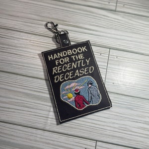 Handbook For The Dead ID Card Holder, BeetleJuice Book ID Holder, Gift Card Case, ID Case, Medical Pass, Nurse, teacher, Back to School