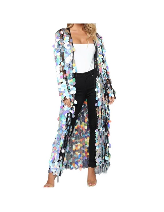 Miss Me Women's Sequins Duster Kimono