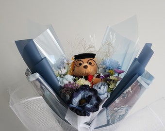 Artificial flower graduation gift unique graduation gift bouquet congratulation gift for her gift for him teddy bear graduation bouquet