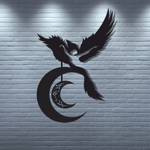 Celestial Lady Phoenix Rising Metal Wall Art Symbolic Rebirth Resurrection Empowering Nordic Decoration Mythical Creature Housewarming Gift