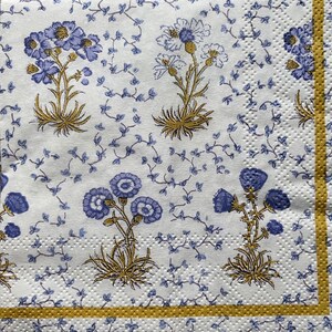 V&A Holly Papierservietten – 20 Stück, 33 Cm, 3-lagig, Bunte Blumen Auf Hellblauem Grund