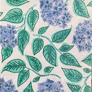 Servilletas de decoupage, juego de 2, hortensias florales, servilletas de papel de 3 capas para INVITADOS