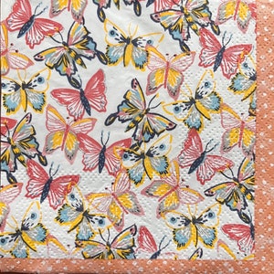 3er-Set - DECOUPAGE-SERVIETTEN || Papierservietten || Getränkegröße Schmetterling Insekt 3-lagige Papierservietten