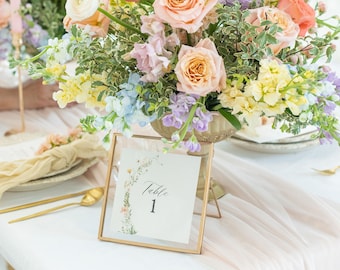 Table numbers wedding | Table numbers template | Table numbers printable | Spring wedding | Summer wedding | Wedding reception decor