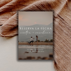 Save the Date Template in Spanish For Wedding, Reserva la Fecha Plantilla Para Boda, Save the Date with Photo, Minimalist, Quinceanera, Boho