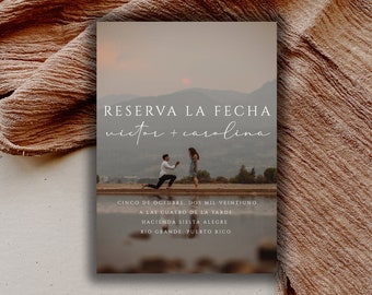 Spanish Save the Date Template, Minimalist Photo Card (Digital Download)
