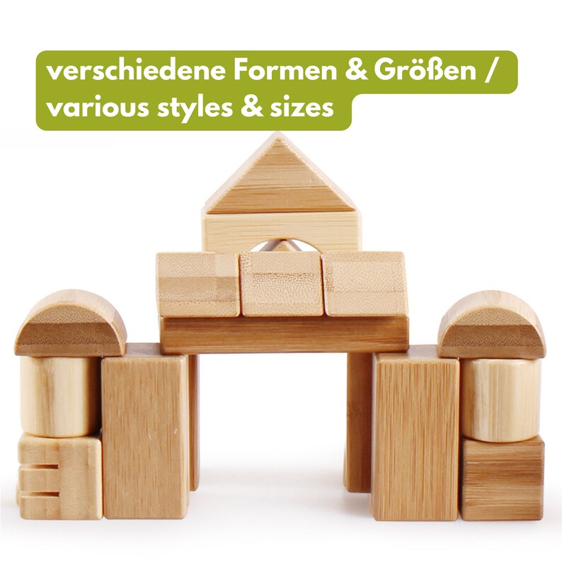 NEW: Bamboo building blocks Wooden building blocks 80 pieces Sustainable zdjęcie 4