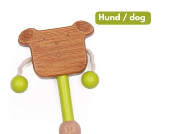 baby rattle "dog" | bamboo | more sustainable than wood