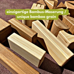 NEW: Bamboo building blocks Wooden building blocks 80 pieces Sustainable zdjęcie 6