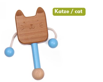 NEW: baby rattle "cat" | bamboo | more sustainable than wood