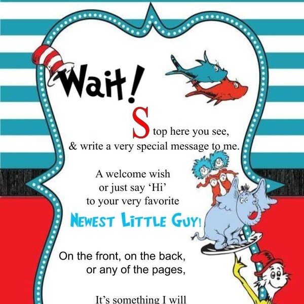 Dr. Seuss "Sign the Book" Instructions