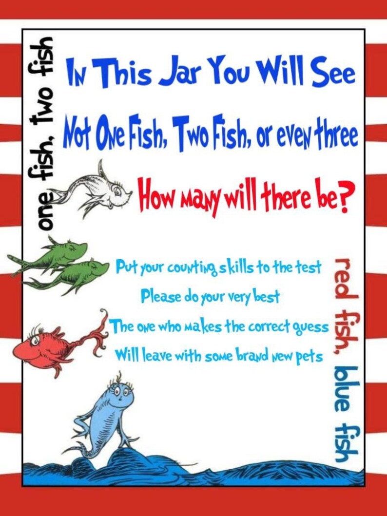 Dr. Seuss Guessing Jar Game Etsy