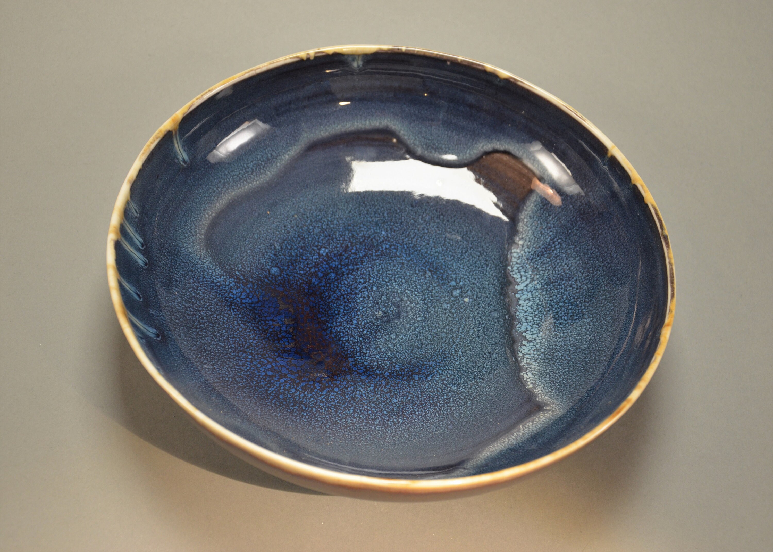 Assiette Décorative Artisanale, Assiette Creuse en Porcelaine Bleue, Ceramic Dish, Plate, Creuse, Fa