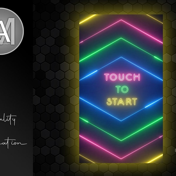 Magic Mirror Booth Animation | Colourful Neon | Start Screen for Magic Mirror Photo Booth