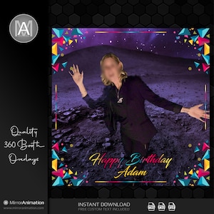 360 Photo Booth Happy Birthday Overlay