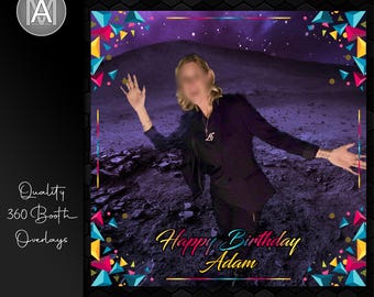 360 Photo Booth Happy Birthday Overlay