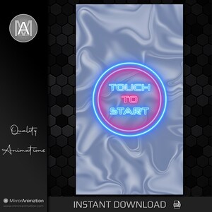 Magic Mirror Booth Animation Neon Touch To Start Screen 1080x1920 MP4 Photomirror Photobooth Selfie Mirror Photo Booth