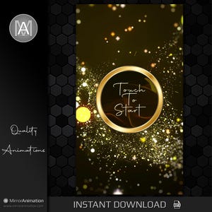 Magic Mirror Booth Animation - Gold Dust Start Screen, Touch To Start for Magic Mirror Or Photo Booth