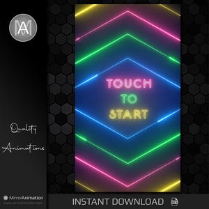 Magic Mirror Booth Animation | Colourful Neon | Start Screen for Magic Mirror Photo Booth 1080x1920 Portrait Photobooth Selfie Mirror