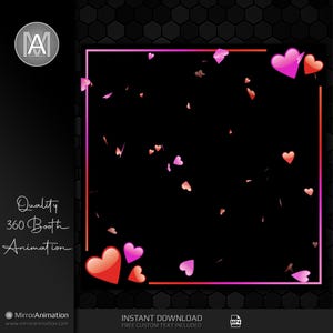 Floating Love Hearts 360 Booth Overlay: Valentine&#39;s Day Animation (Digital Download)