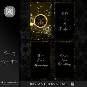 Magic Mirror Booth Animation - Gold Dust Animations, Touch To Start, Countdown, Compliment and Print Screen for Magic Mirror Or Photo Booth