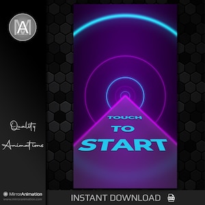 Neon Tunnel Magic Mirror Booth Start Screen (Digital Download)