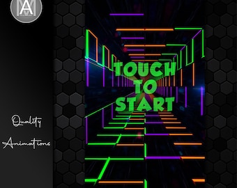 Neon Magic Mirror Booth Start Screen Animation (1080x1920 MP4)