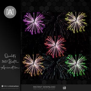 Animated 360 Booth Overlay | Fireworks | Party 360 Overlay | 360 Overlay For Any Event | TouchPix 1072x1072