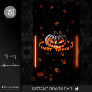 Magic Mirror Booth Animation Halloween Pumpkin Start Screen for Magic Mirror Photo Booth, Portrait 1080x1920px Photo Mirror Photobooth