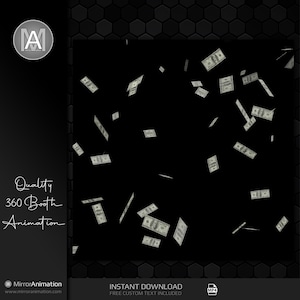 Raining Money | Animated 360 Booth Overlay | Party 360 Overlay | Raining Money 360 Overlay For Any Event | TouchPix 1072x1072