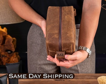 Father Day Gift From Daughter , Fathers Day Gift for Men, Best Gift For Dad, Gift For Father, Gift For Him, Dopp Kit Men's Leather Accessory