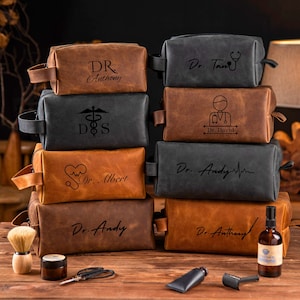 Cadeau personnalisé pour médecin, cadeau de remise des diplômes d'une faculté de médecine, cadeau de docteur en cuir pour homme, nouveau cadeau d'étudiant en médecine, trousse de médecin