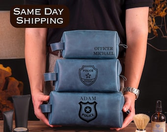 Police Officer Gifts Thin Blue Line Law Enforcement Gifts Police Personalized Gift for Men Custom Dopp Kit Unique Birthday Gift for Him Dad