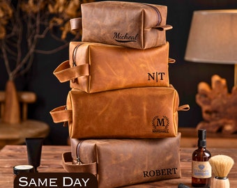 Gift for Husband, Personalized Groomsman  Dopp Kit, Men's Toiletry Bag, Men's Travel Bag,  Gift for Him, Birthday Gift Idea for Father