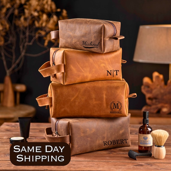 Gift for Husband, Personalized Groomsman  Dopp Kit, Men's Toiletry Bag, Men's Travel Bag,  Gift for Him, Birthday Gift Idea for Father
