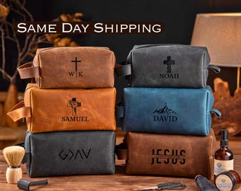 Christian Gift For Men, Personalized Toiletry Bag For Men, Custom Gift For Husband, Pastor Gifts, Mens Travel Pouch, Name Sign Gift
