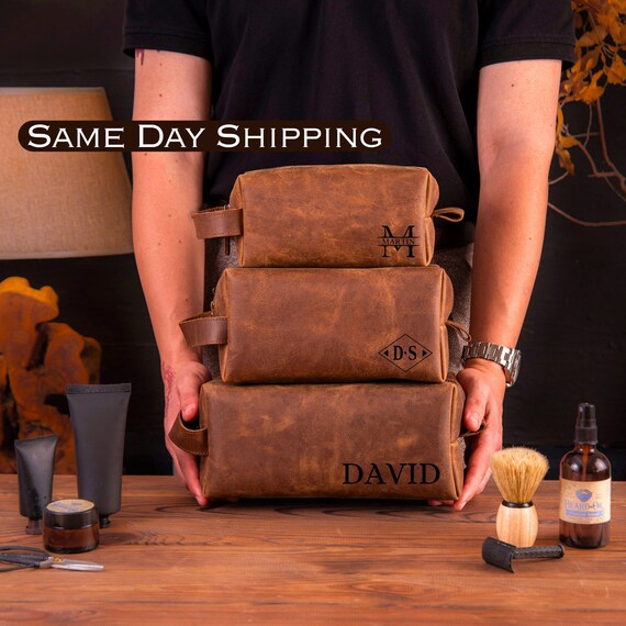Custom Logo Personalized Dopp Kit Company Logo Customizable Engraved Toiletry Bag Company Logo Gifts No Minimum Order Gift for Employee