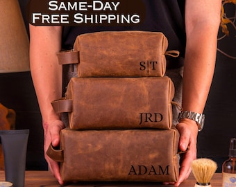 Gift for Dad, Dopp Kit, Bestman Gift, Groomsmen Gifts, Anniversary Gift for Him, Daddy Gift,Father of the Bride Gift,Leather Accessories