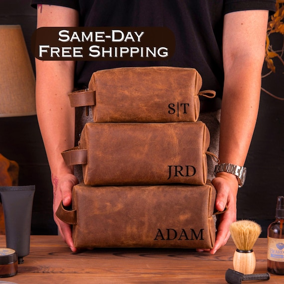 Gift for Dad, Dopp Kit, Bestman Gift, Groomsmen Gifts, Anniversary Gift for Him, Daddy Gift,Father of the Bride Gift,Leather Accessories