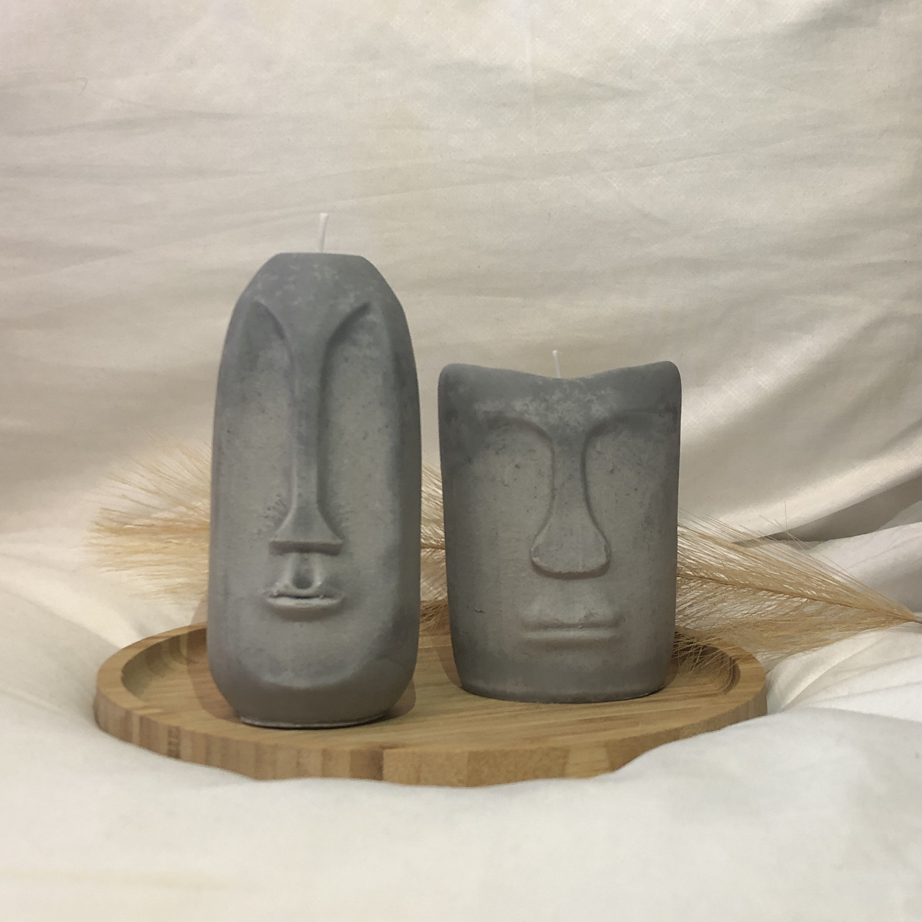 Lot de Bougies Artisanales Sculptures Île Pâques - Moaï